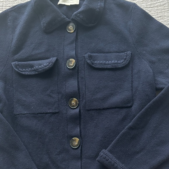 Sézane Betty Cardigan in Navy Crochet Size M - Picture 6 of 11